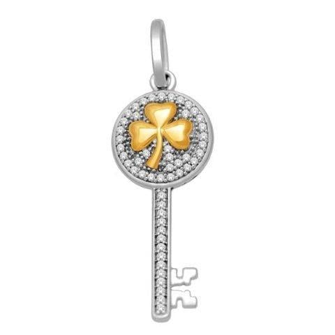 10K Yellow Gold 0.15 Cttw Diamond "Key" Charm