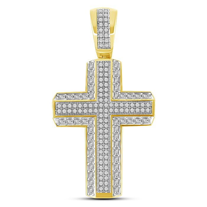 10K Yellow Gold 0.50 Cttw Diamond Cross