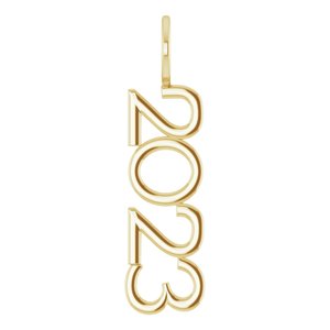 14K Yellow Gold Polished Vertical Pendant