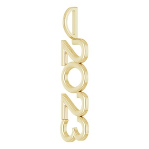 14K Yellow Gold Polished Vertical Pendant