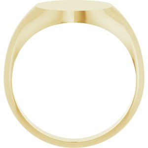 14K Yellow Gold Round 11 X 11 Mm Brush Polished Signet Ring Size 7