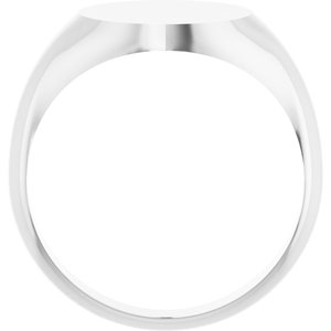Sterling Silver Round 11 X 11 Mm Brush Polished Signet Ring Size 7
