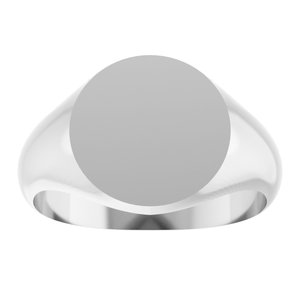 Sterling Silver Round 11 X 11 Mm Brush Polished Signet Ring Size 7
