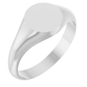 Sterling Silver Round 8 X 8 Mm Brush Polished Signet Ring Size 7
