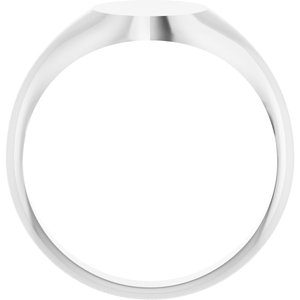 Sterling Silver Round 8 X 8 Mm Brush Polished Signet Ring Size 7