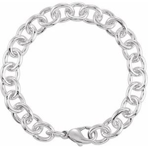 Sterling Silver Lobster Clasp Cable Chain, Length: 8 In, Width: 9.8 Mm