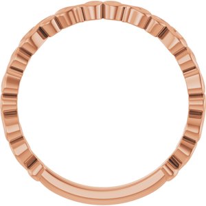 14K Rose Gold 2.18 Mm Polished Scroll Pattern Band Size 7