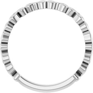 14K White Gold 2.18 Mm Polished Scroll Pattern Band Size 7