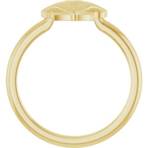 14K Yellow Gold Polished Shell Ring Size 7