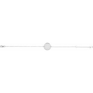 Sterling Silver 15 X 15 Mm 6 1/2-7 1/2 In Polished Engravable Disc Bracelet