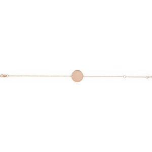 14K Rose Gold 15 X 15 Mm 6 1/2-7 1/2 In Polished Engravable Disc Bracelet