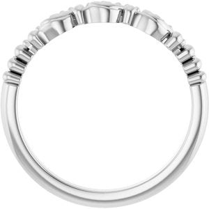 14K White Gold Polished Stackable Scroll Ring Size 7