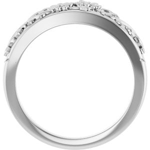 Sterling Silver Polished Floral Ring Size 7