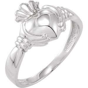 Sterling Silver Polished Claddagh Band Size 11