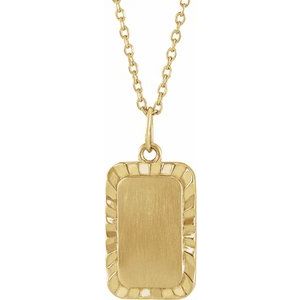 14K Yellow Gold 18.75 X 9 Mm 16-18 In Polished Engravable Sunburst Necklace