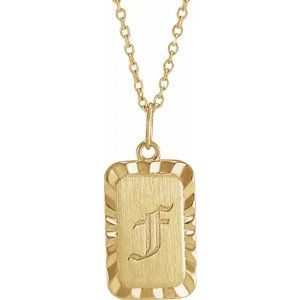 14K Yellow Gold 18.75 X 9 Mm 16-18 In Polished Engravable Sunburst Necklace