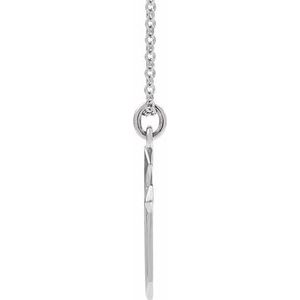 14K White Gold 13 X 7 Mm 18 In Polished Cross Necklace
