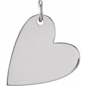 Sterling Silver 14.42 X 11.78 Mm Polished Engravable Sideways Heart Pendant