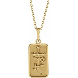 14K Yellow Gold 21.29 X 8.75 Mm 16-18 In Polished Dagger Necklace