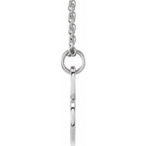 14K White Gold 14.42 X 11.78 Mm 16-18 In Polished Engravable Sideways Heart Necklace