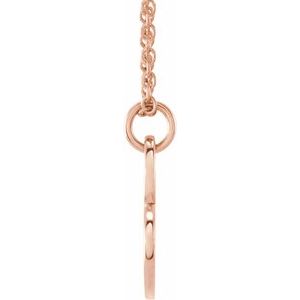 14K Rose Gold 14.42 X 11.78 Mm 16-18 In Polished Engravable Sideways Heart Necklace