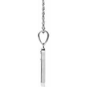 Sterling Silver 21.29 X 8.75 Mm 16-18 In Polished Dagger Necklace