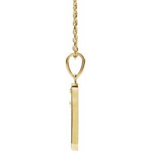 14K Yellow Gold 21.29 X 8.75 Mm 16-18 In Polished Dagger Necklace