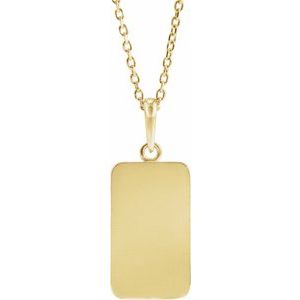 14K Yellow Gold 21.29 X 8.75 Mm 16-18 In Polished Dagger Necklace