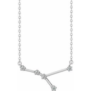14K Yellow Or White Gold Round 1.8 Mm I1, G-H 16-18 In Polished 1/8 Ctw Natural Diamond Cancer Necklace