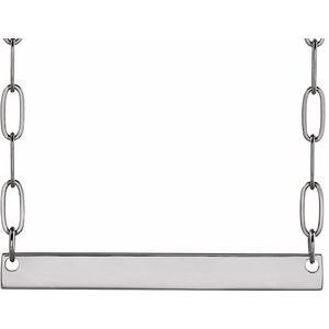 14K White Gold 30 X 3.5 Mm 18 In Polished Engravable Bar Necklace