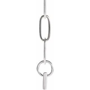 14K White Gold 30 X 3.5 Mm 16 In Polished Engravable Bar Necklace