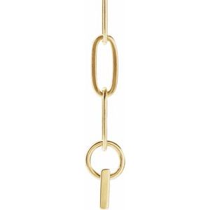 14K Yellow Gold 34 X 4 Mm 16 In Polished Engravable Bar Necklace