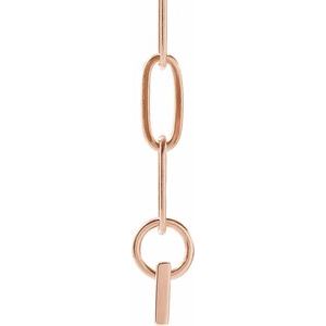 14K Rose Gold 30 X 3.5 Mm 18 In Polished Engravable Bar Necklace