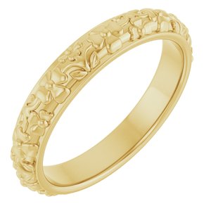 14K Yellow Gold Floral Band Size 7