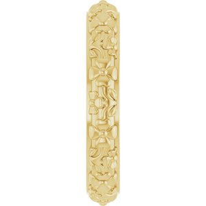 10k Yellow Or White Or Rose Gold Floral Half Round Band