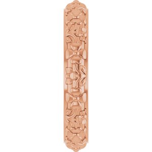 10k Yellow Or White Or Rose Gold Floral Half Round Band