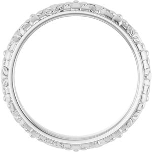 10k Yellow Or White Or Rose Gold Floral Half Round Band