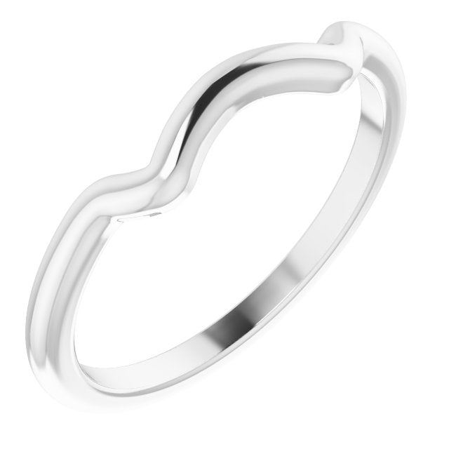 14K White Gold 3.5 X 3.5 Mm Square 4.5 Mm Polished Matching Band, Size 7