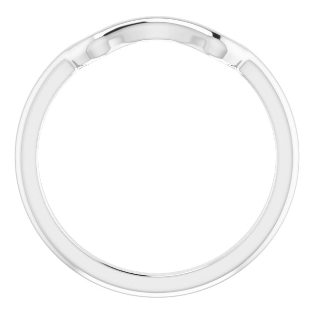 14K White Gold 3.5 X 3.5 Mm Square 4.5 Mm Polished Matching Band, Size 7