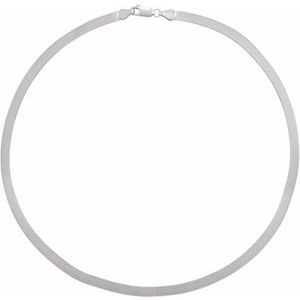 14K Yellow Or White Gold 4.6 mm Lobster Clasp Flexible Herringbone Chain