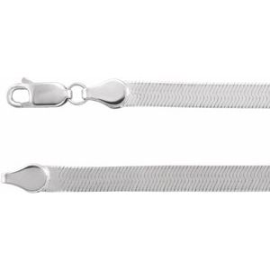 14K Yellow Or White Gold 4.6 mm Lobster Clasp Flexible Herringbone Chain