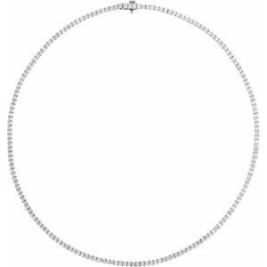 14K White Gold Square 1.8 X 1.8Mm G-H Si 7 1/4 Ctw Lab-Grown Diamond Line Necklace, Length: 16 In