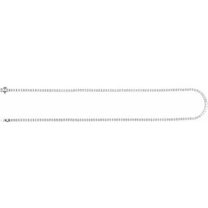 14K White Gold Square 1.8 X 1.8Mm G-H Si 7 1/4 Ctw Lab-Grown Diamond Line Necklace, Length: 16 In