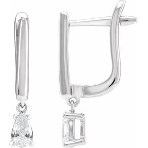 14K White Gold Pear 5.5 X 3.5 Mm 1/2 Ctw Lab-Grown Diamond Earrings