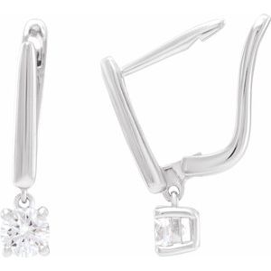 14K White Gold Round 4 Mm 1/2 Ctw Lab-Grown Diamond Earrings