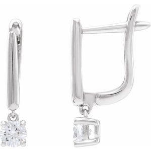 14K White Gold Round 4 Mm 1/2 Ctw Lab-Grown Diamond Earrings