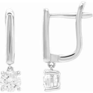 14K White Gold Round 5 Mm 1 Ctw Lab-Grown Diamond Earrings