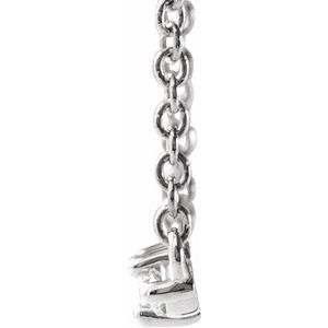 14K White Gold 18.24 X 3.52 Mm 18 In Polished 1/6 Ctw Natural Diamond Bar Necklace