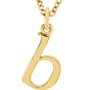 14K Yellow Gold 16 In Polished Lowercase Initial Necklace