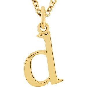 14K Yellow Gold 16 In Polished Lowercase Initial Necklace